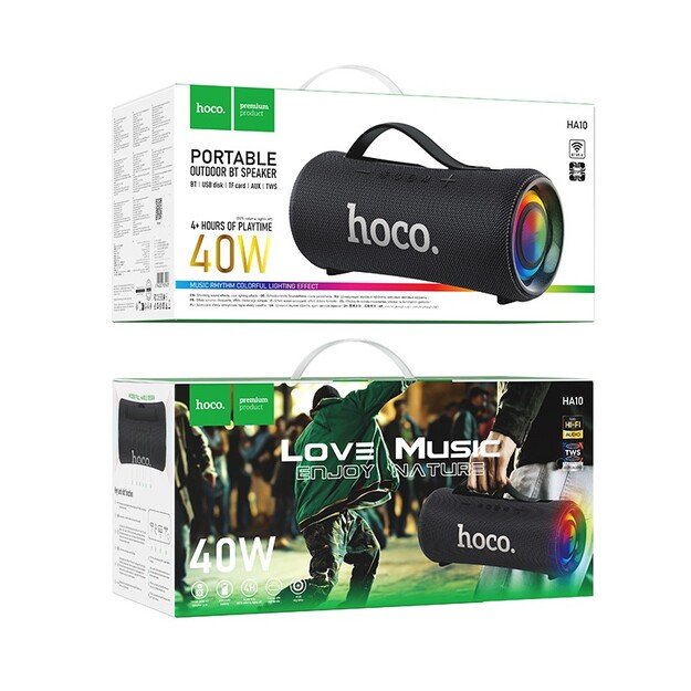 Bluetooth ne&scaron;iojamas garsiakalbis Hoco HA10 40W juodas 5