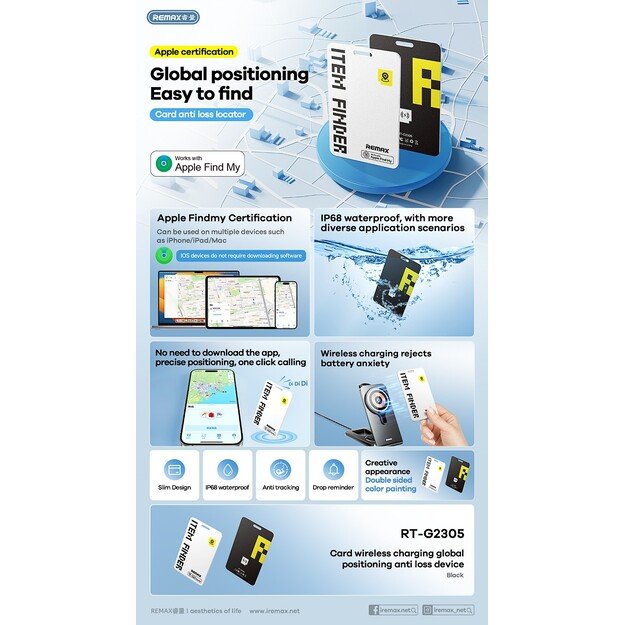 Daiktų ie&scaron;kiklis Remax RT-G2305 Anti-Lost Device juodas 2