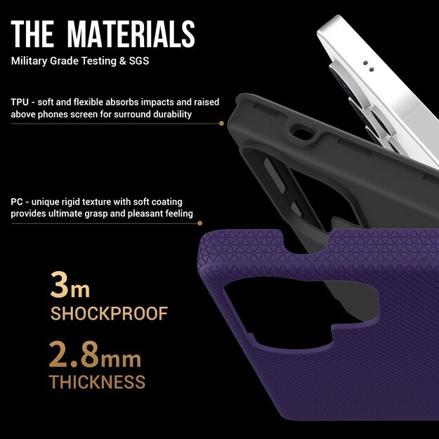 Dėklas Perfectionists Triangle Case Samsung S928 S24 Ultra violetinis 3