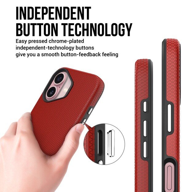 Dėklas Perfectionists Triangle Mag Case Apple iPhone 16 raudonas 3