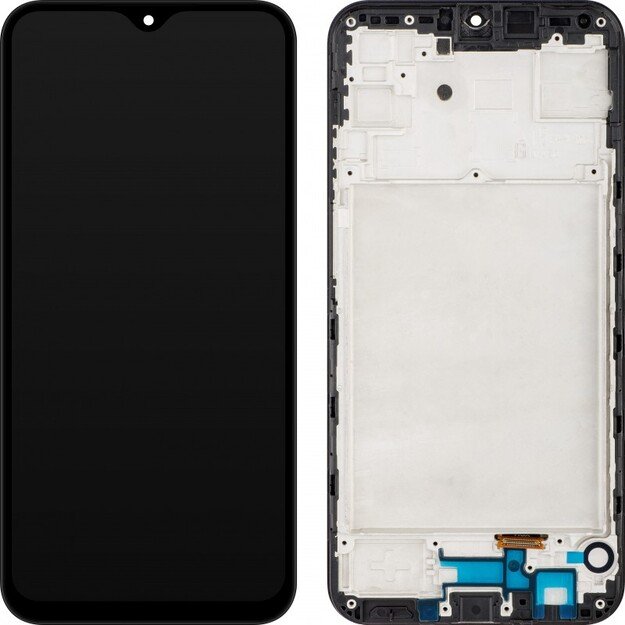 Ekranas Samsung A155 A15 4G/A156 A15 5G su lietimui jautriu stikliuku ir rėmeliu Black ORG