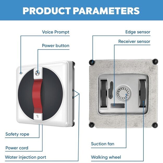 Langų valymo robotas Reach W36D baltas 4