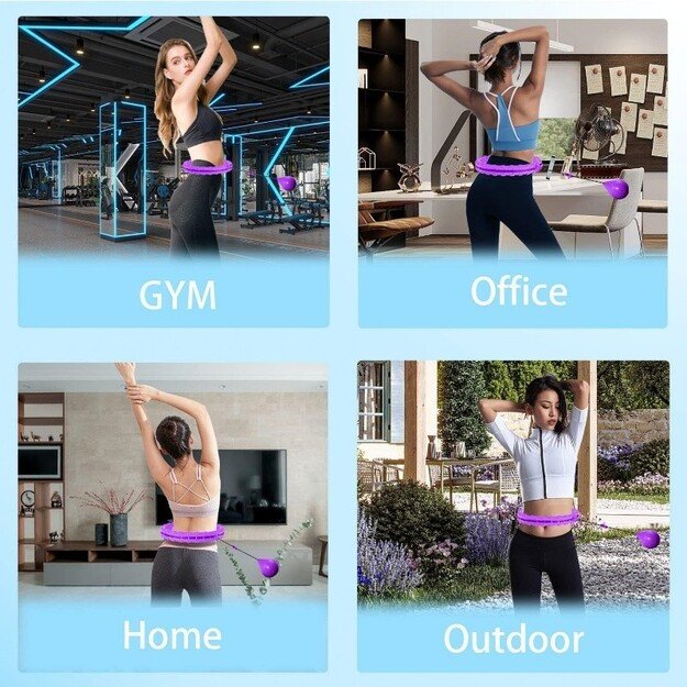 Masažuojantis gimnastikos lankas Smart Hula Hoop HHP002 violetinis 2