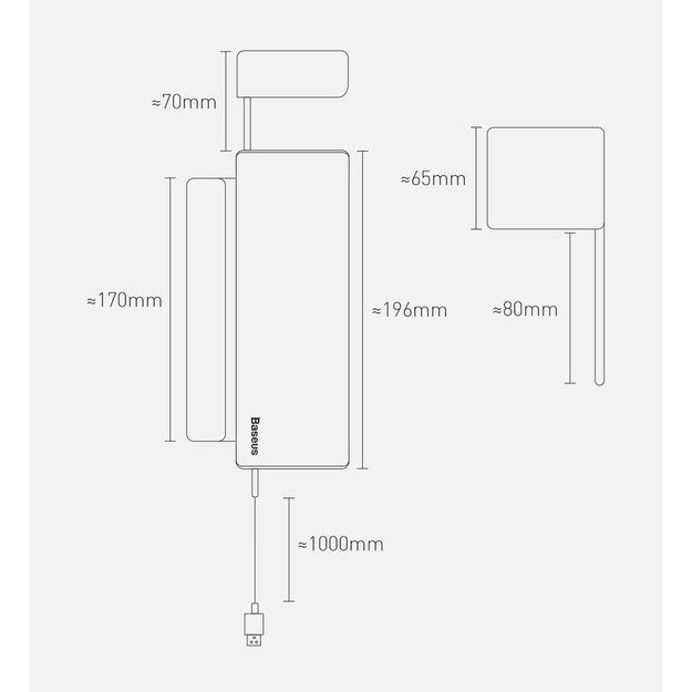 Metalinis porankio konsolės organaizeris Baseus Deluxe dual USB juodas CRCWH-A01 5