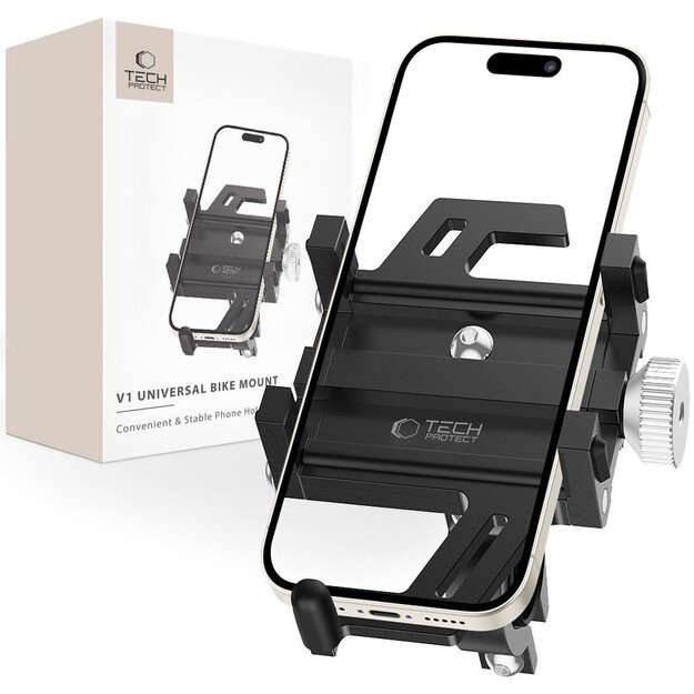 Telefono laikiklis dviračiui Tech-Protect V1 Universal juodas 5