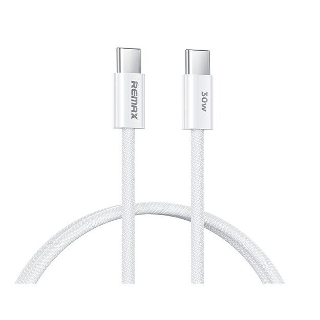 USB kabelis Remax RC-C010 USB-C to USB-C 30W 1.0m baltas
