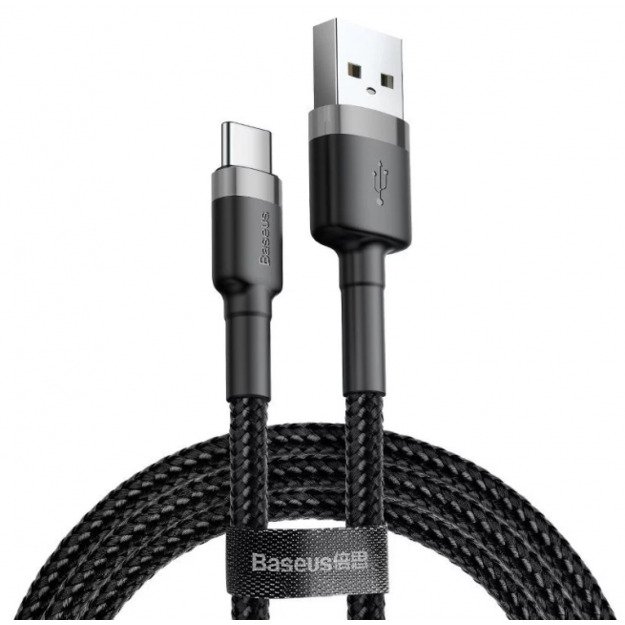 Baseus Cafule Cable USB For Type-C 2A 3m Gray+Black 1