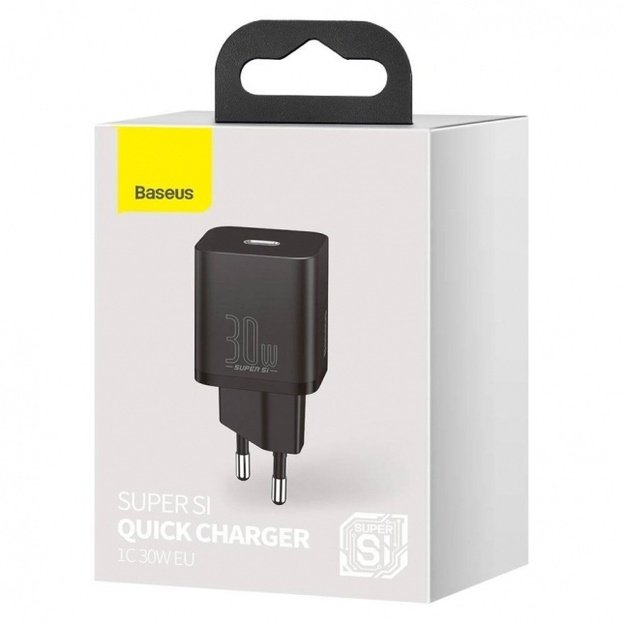 Baseus Super Si 1C fast wall charger USB Type C 30W Power Delivery Quick Charge Black 4