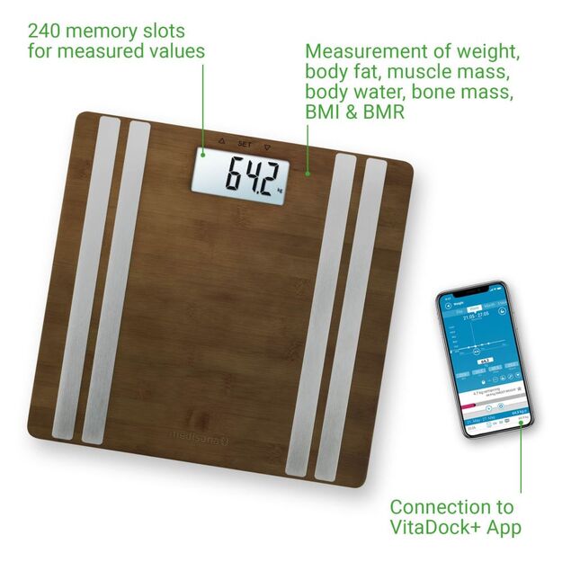 Medisana BS 552 connect bamboo body analysis scale 2