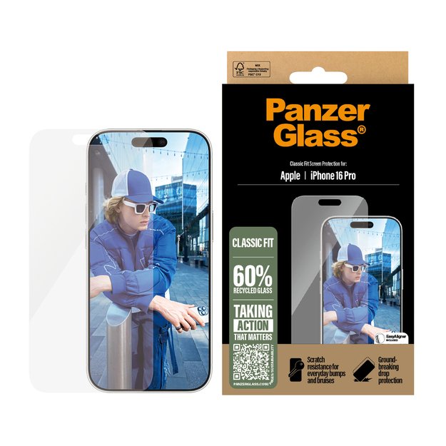 PanzerGlass Screen Protector Apple iPhone 16 Pro, Classic Fit 1