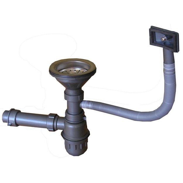 Nerūdijančio plieno plautuvė 862 uždedama su sifonu 2