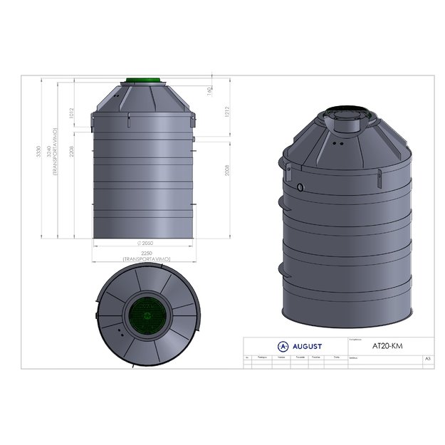 Nuotekų valymo įrenginys AT20KM 1012mm įgilinim. (18 žm.) 1