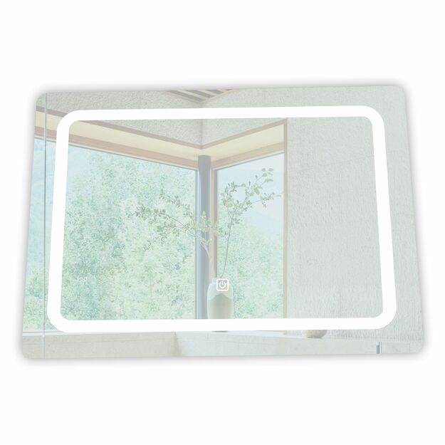 Veidrodis F908 LED i&scaron;manus su funkcija nuo rasojimo, laikrodžiu ir termometru