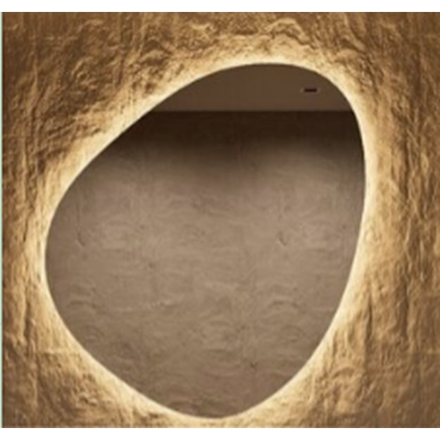 Veidrodis PEBBLE LED I&Scaron;MANUS su funkcija nuo rasojimo, laikrodžiu ir termometru