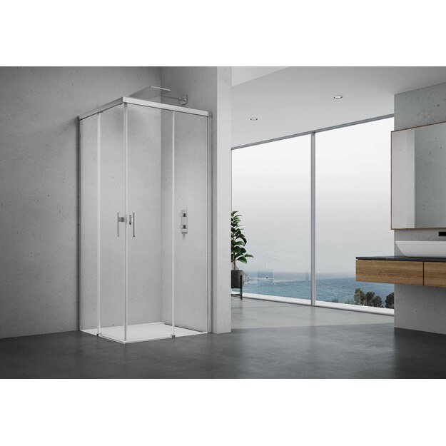Du&scaron;o kabina LUXERA 100x100 chrom/skaidri be pado 1