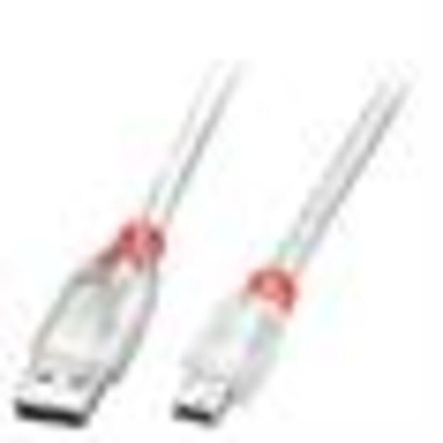 CABLE USB2 A TO MINI-B 0.5M/TRANSPARENT 41781 LINDY 1