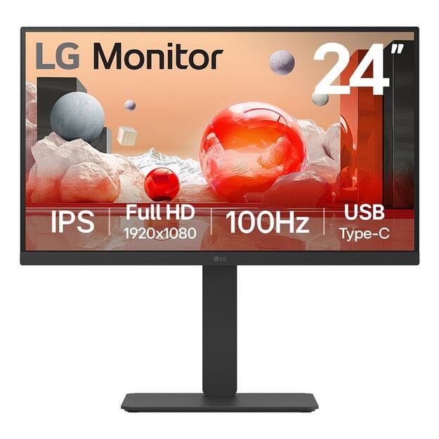 LCD Monitor|LG|23.8 |Business|Panel IPS|1920x1080|16:9|100 Hz|5 ms|Swivel|Pivot|Height adjustable|Tilt|24BA650-B