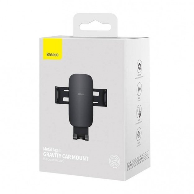 Baseus Metal Age II gravitational car phone holder for ventilation grille black 5