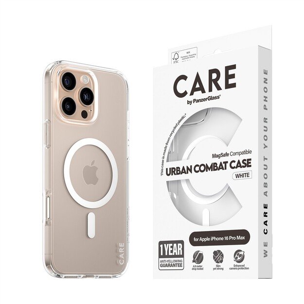 CARE Flagship case with White MagSafe iPhone 16 Pro Max, Transparent 2