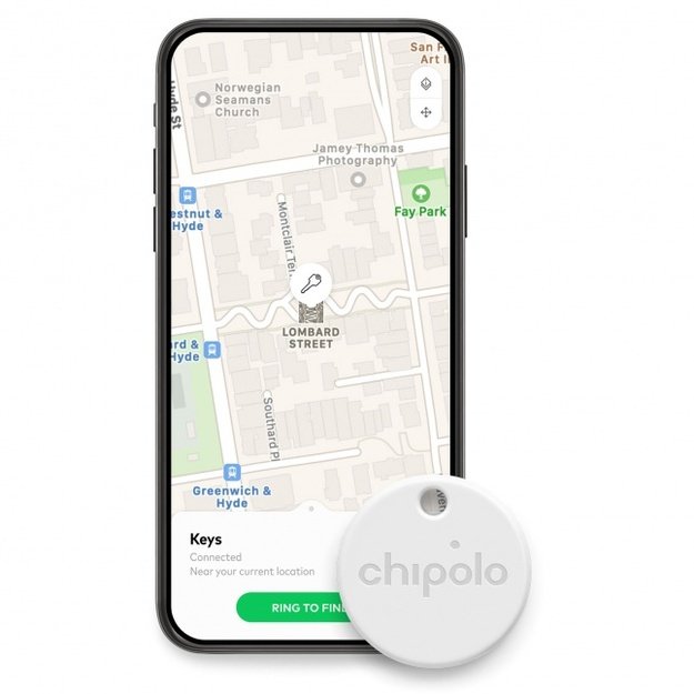 Chipolo ONE Bluetooth Item Finder, iOS and Android, White 2
