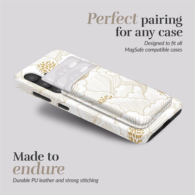 MIO Roses Magsafe Case Compatible White Card Holder