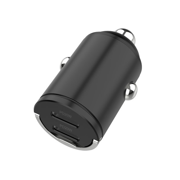 SEEK TOTI 40W Dual Type-C Port Car Fast Charger, Black 2