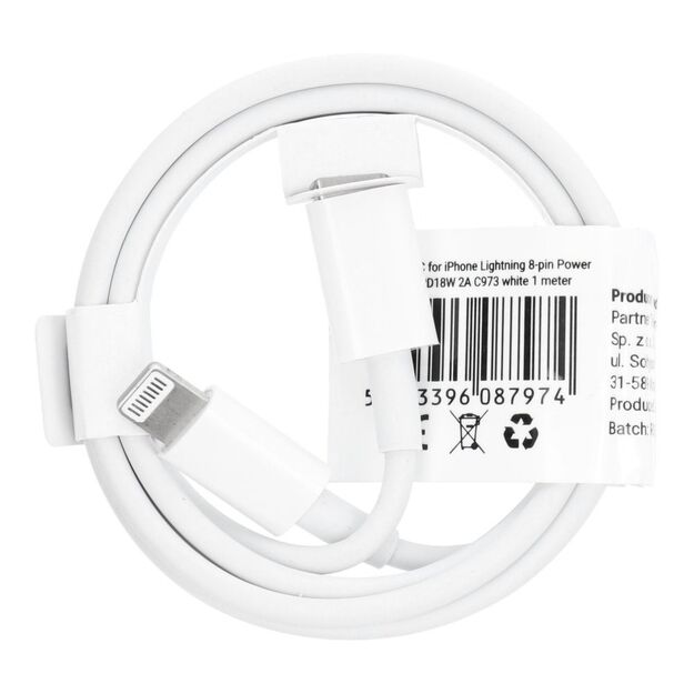 Cable Type C to Lightning PD 2A 18W C973 1 m white