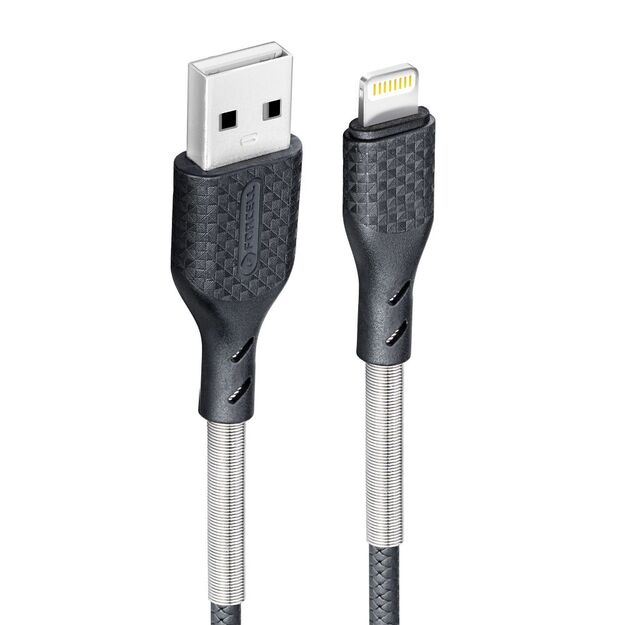 Cable USB A to Lightning Forcell F-Energy 2,4A 12W Carbon 1 m CB-01A black 1