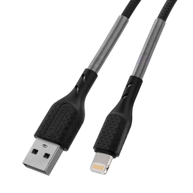 Cable USB A to Lightning Forcell F-Energy 2,4A 12W Carbon 1 m CB-01A black 3
