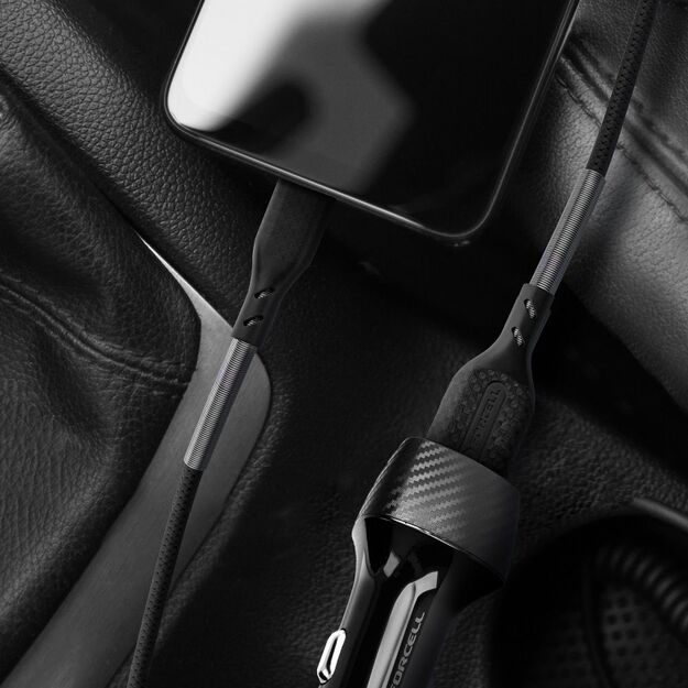 Cable USB A to Lightning Forcell F-Energy 2,4A 12W Carbon 1 m CB-01A black 12