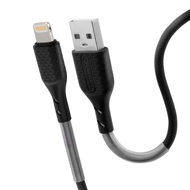 Cable USB A to Lightning Forcell F-Energy 2,4A 12W Carbon 1 m CB-01A black 5
