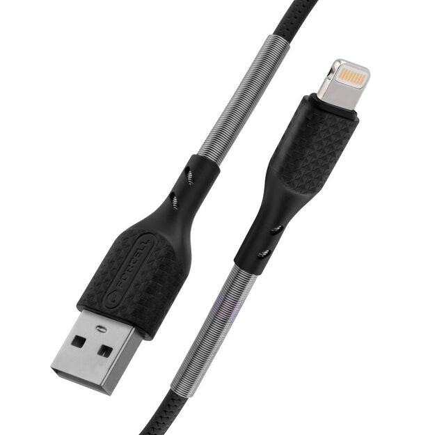 Cable USB A to Lightning Forcell F-Energy 2,4A 12W Carbon 1 m CB-01A black 4