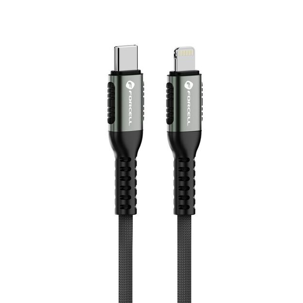 Cable USB C to Lightning Forcell F-Energy PD 3A 27W Cafule 1,2 m C259 black 1