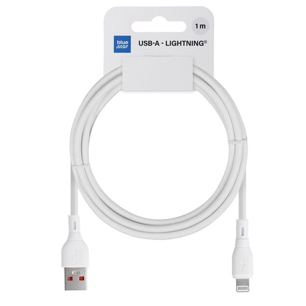 Cable USB A to Lightning Blue Star 2,4A ECO 1 m PJ68-24-2.4 white