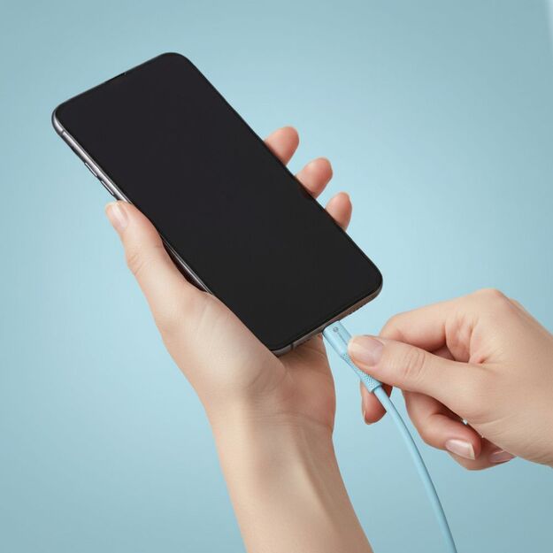 Cable USB A to Lightning Forcell F-Energy 2,4A 12W Silicone 1 m C343 blue 12