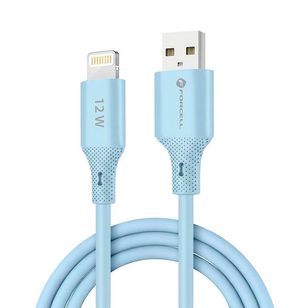 Cable USB A to Lightning Forcell F-Energy 2,4A 12W Silicone 1 m C343 blue 9