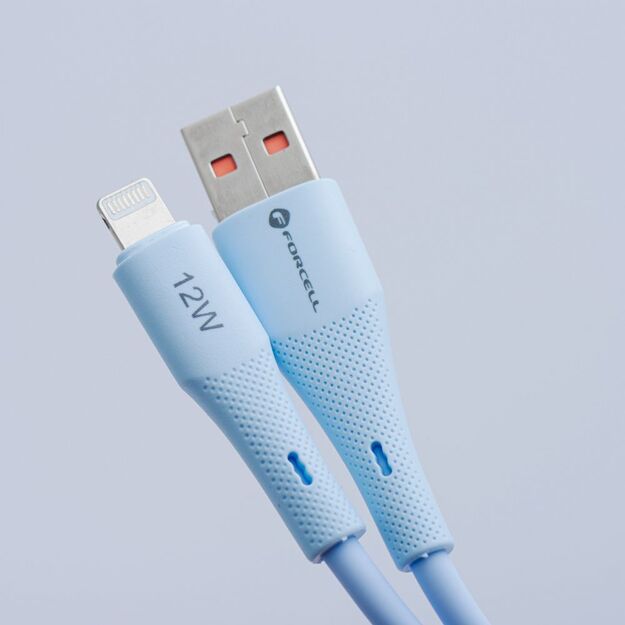 Cable USB A to Lightning Forcell F-Energy 2,4A 12W Silicone 1 m C343 blue 8