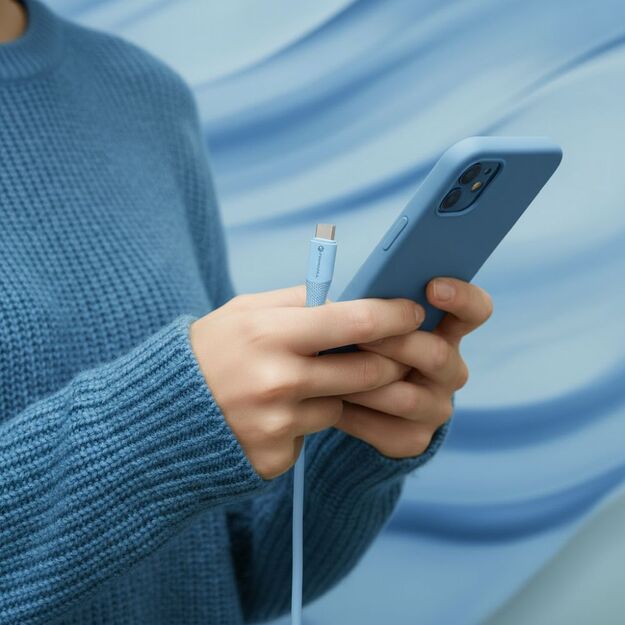 Cable USB A to Lightning Forcell F-Energy 2,4A 12W Silicone 1 m C343 blue 11