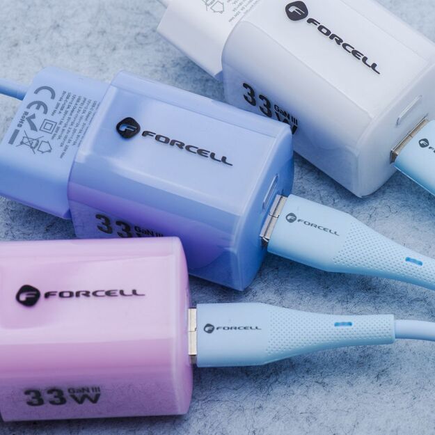 Cable USB A to Lightning Forcell F-Energy 2,4A 12W Silicone 1 m C343 blue 6