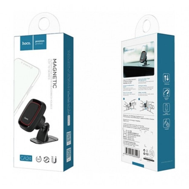 Automobilinis telefono laikiklis Hoco CA24, tvirtinamas ant prietaisų skydelio, magnetinis 2