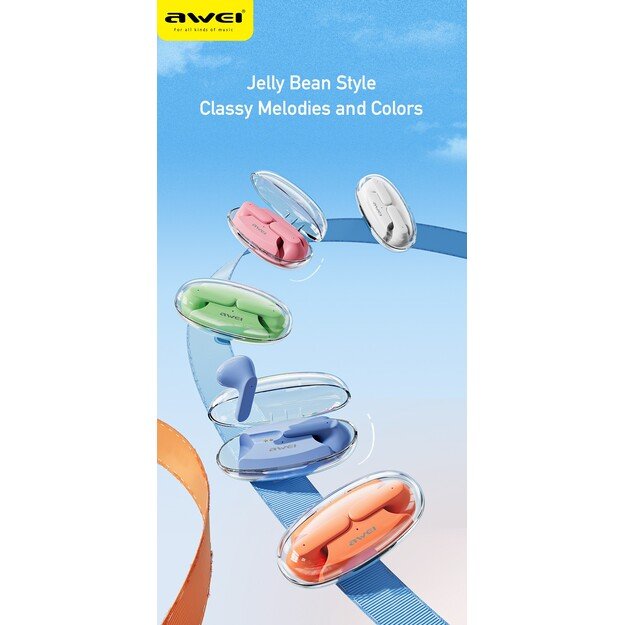 Belaidės ausinės Awei T68 juodos 4