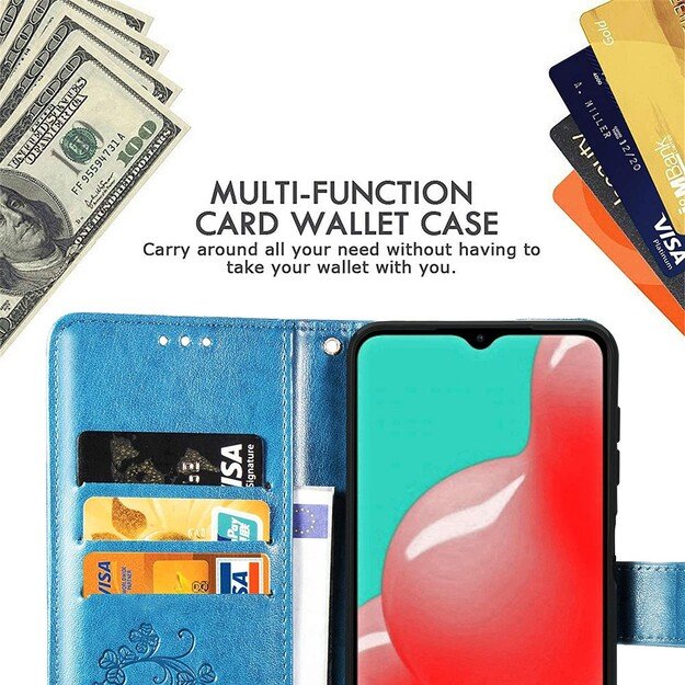 Dėklas Flower Book Samsung A145 A14 4G/A146 A14 5G mėlynas 4