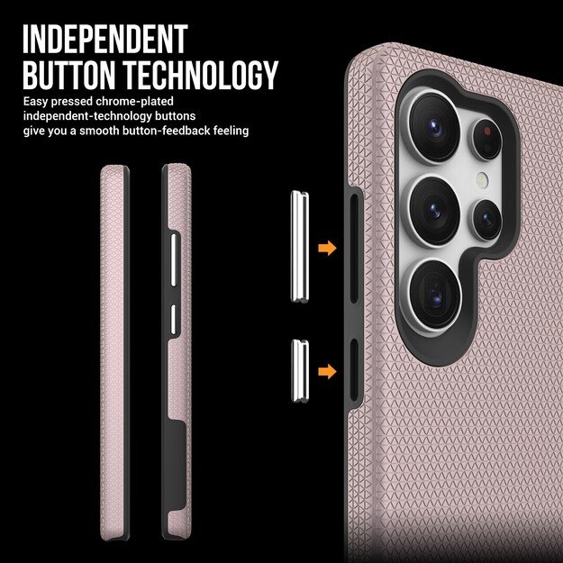 Dėklas Perfectionists Triangle Case Samsung S908 S22 Ultra 5G rožinio aukso 4