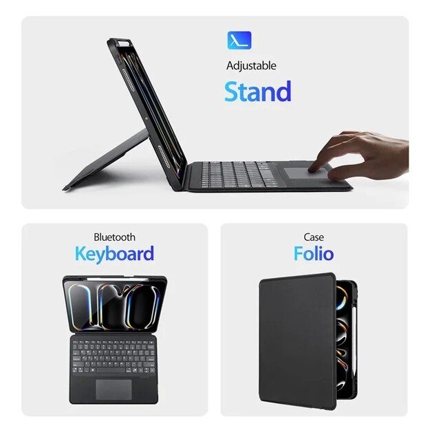 Dėklas su klaviatūra Dux Ducis DK Apple iPad Pro 13 2024/2025 juodas 3