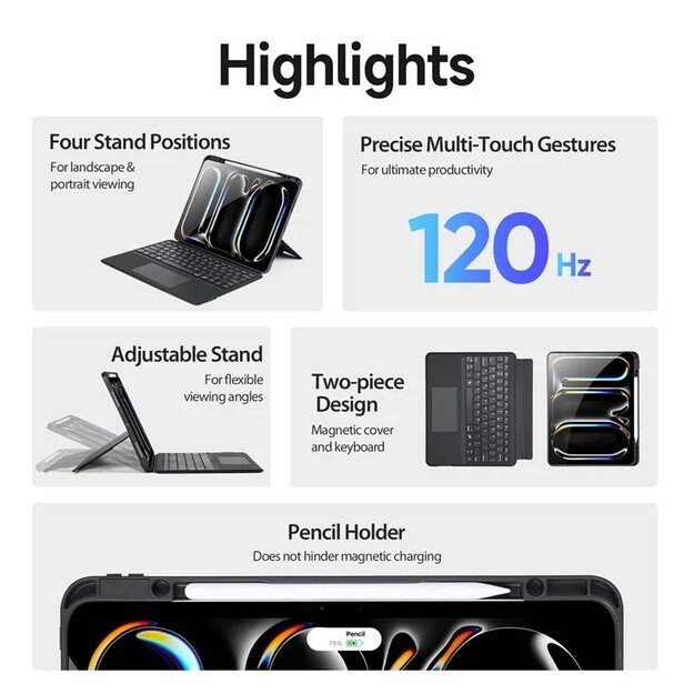 Dėklas su klaviatūra Dux Ducis DK Apple iPad Pro 13 2024/2025 juodas 2
