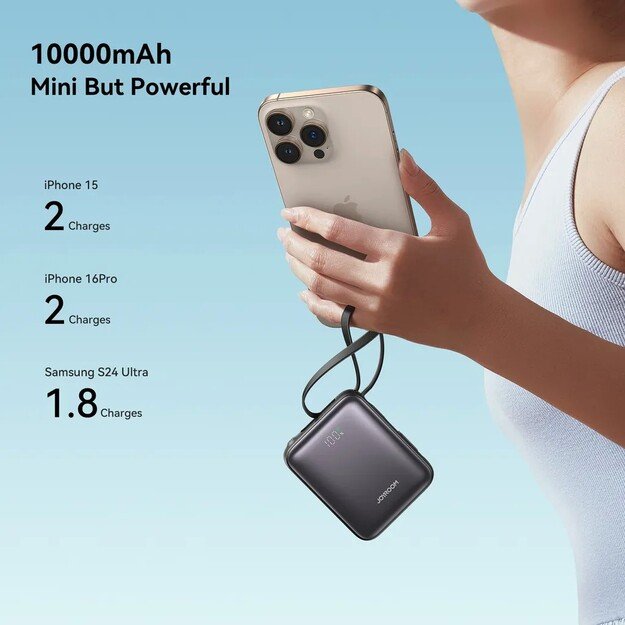 I&scaron;orinė baterija Power Bank Joyroom JR-PBF27 22.5W Mini 10000mAh juoda 4