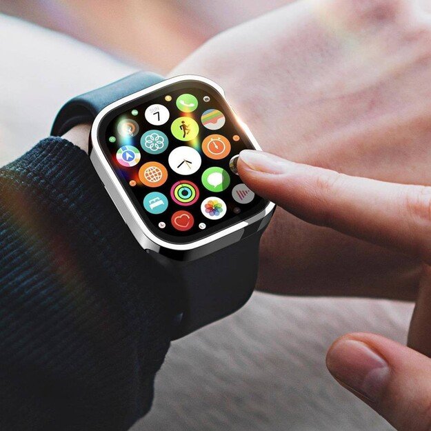 LCD apsauginis stikliukas/dėklas Dux Ducis Hamo Apple Watch 45mm sidabrinis 2