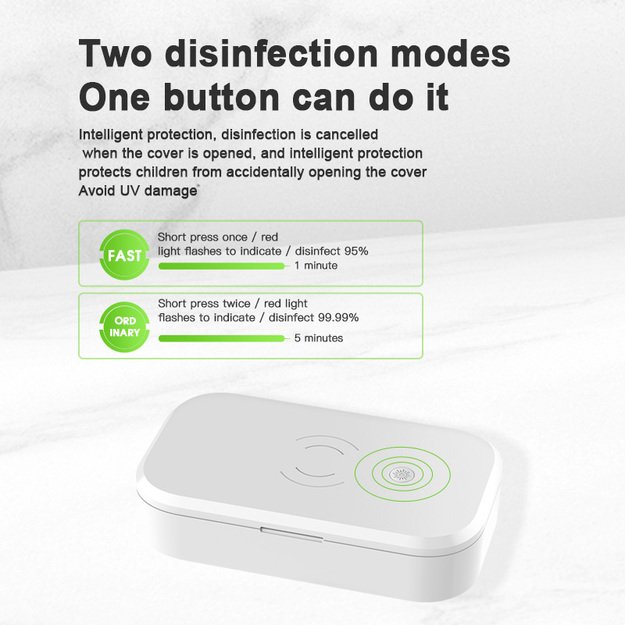 Telefono sterilizatorius M1 Pro su belaidžio įkrovimo funkcija 5