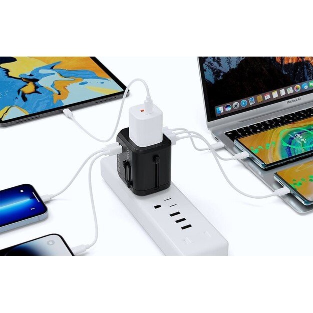 Universalus kelioninis įkroviklis Choetech PD5008 30W USB-C/3xUSB-A juodas 4