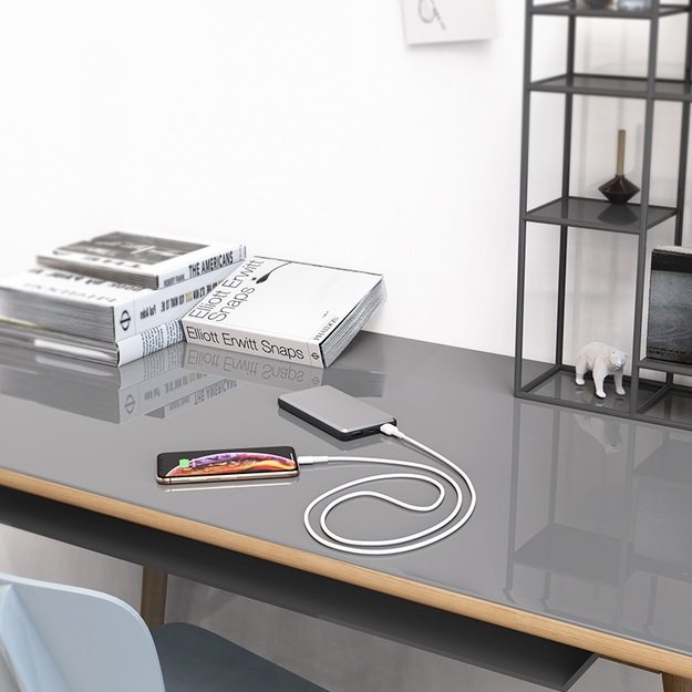 USB kabelis Borofone BX30 Lightning 1.0m silikoninis baltas 1